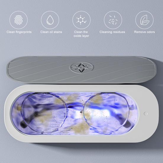 Ultrasonic Glasses Cleaning Machine Hands-Free Operation Deep Clean Watches Jewelry Makeup Brushes Glasses Washer