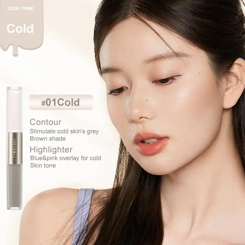 Judydoll Dubbelzijdige Vloeibare Highlighter & Contour Duo Mat Natuurlijk Langhoudend Poederloos voor Beginners Neus Vormgevende Pen Make-up