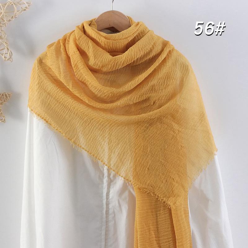 Sciarpa da donna in cotone lino seta - Per tutte le stagioni, colore unito, versatile foulard per testa e parasole