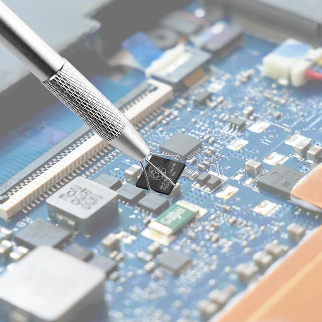 IC Component Grabber Four Claw Pick Up Jewelry Tools Electronics PCB Repair Non-Slip Handle Flexible Tips Industrial Tweezers