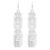 Niche double-layer Miao silver earrings, retro fringed personalized long earrings, women's middle earrings.