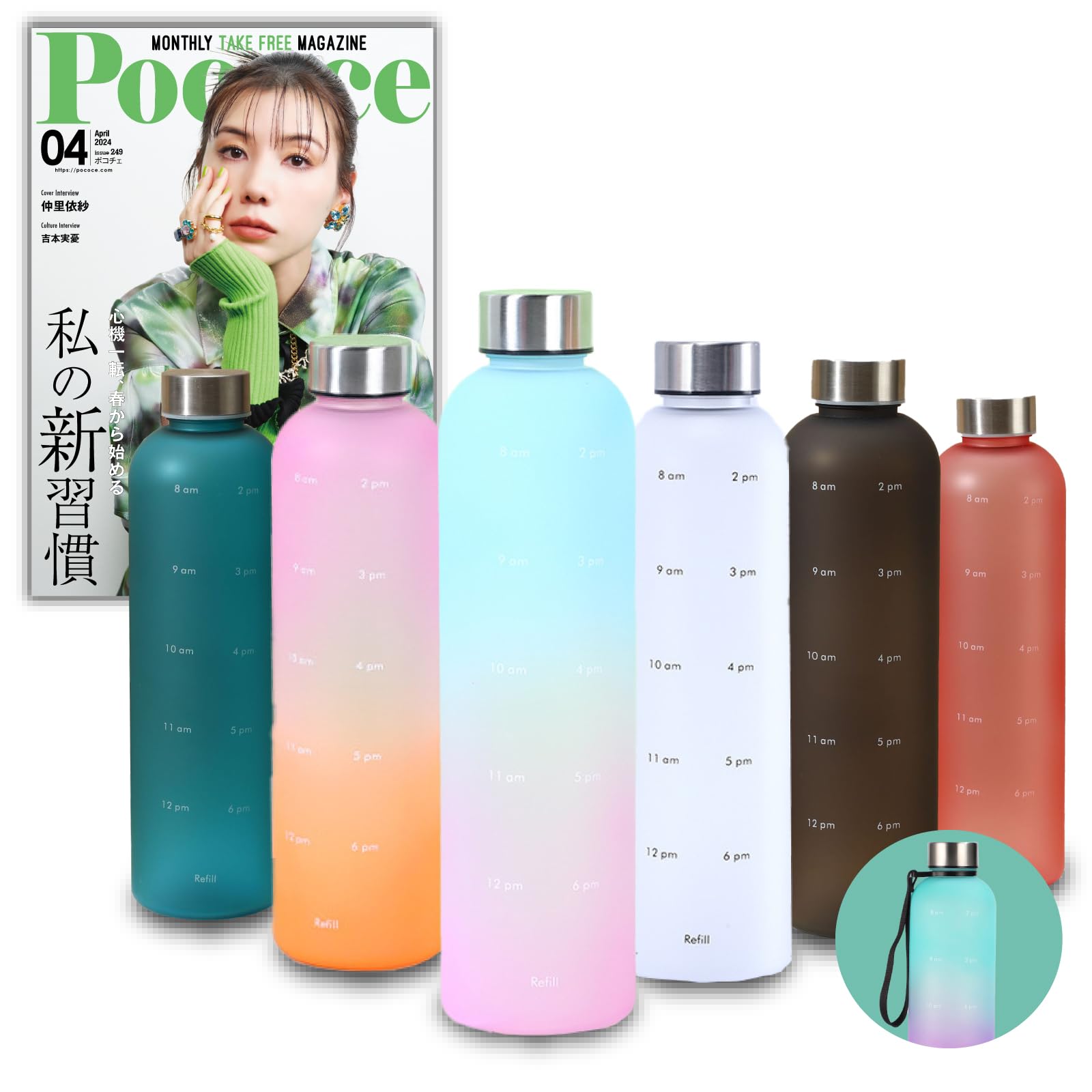 

Plumtree Water 1 with Time 1000ml Blue [Domestically tested] Bottle, Lightweight, Liter, Marker, (Light + Pink, 1000ml)