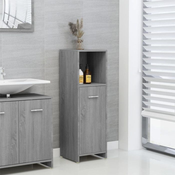 825838 vidaXL Armoire de bain Sonoma gris 30x30x95 cm Bois d'ingénierie