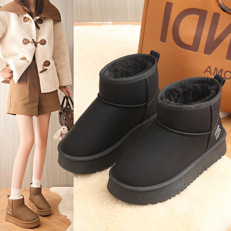 2025 snow boots women's new non-slip winter warm piled thickened classic short snow cotton boots women's cotton shoes