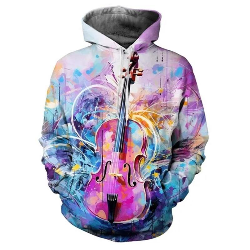 

Novelty Graffiti Guitar 3D Graphic Hoodies Fashion Casual Colorful Art Splash Couple Hoodie Trendy Men Leisure Sweatshirt Tops 6XL