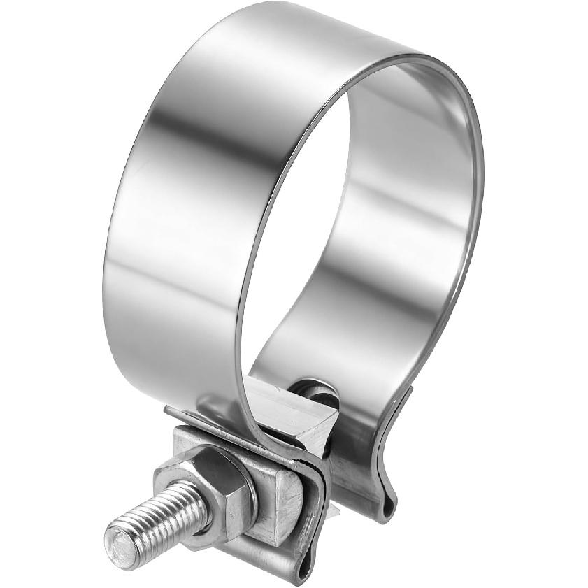 HARFINGTON 410 Stainless Steel Exhaust Clamp 2.48" Butt Joint Narrow Band Muffler Seal Exhaust Narrow Lap Butt Clamps for Pipes Muffler Converters