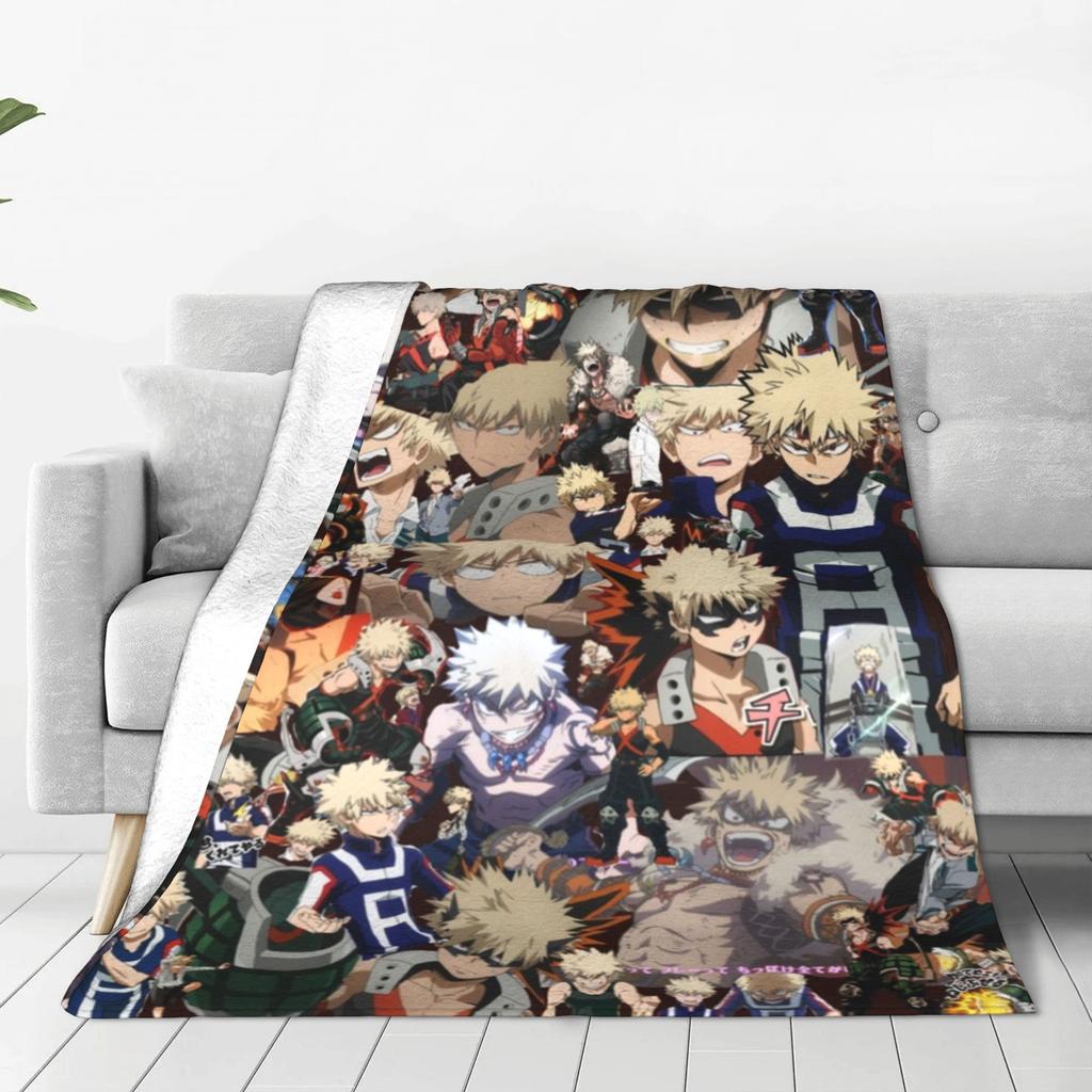 My Hero Academia Decke Liebst du Bakugou wirklich Wolldecken Sommer Klimaanlage Dekoration Weiche Warme Tagesdecke,