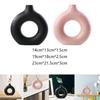 Ceramic Vase Nordic Round Hollow Circular Donuts Floral Flower Pot for Desktop Bedroom Tabletop Home