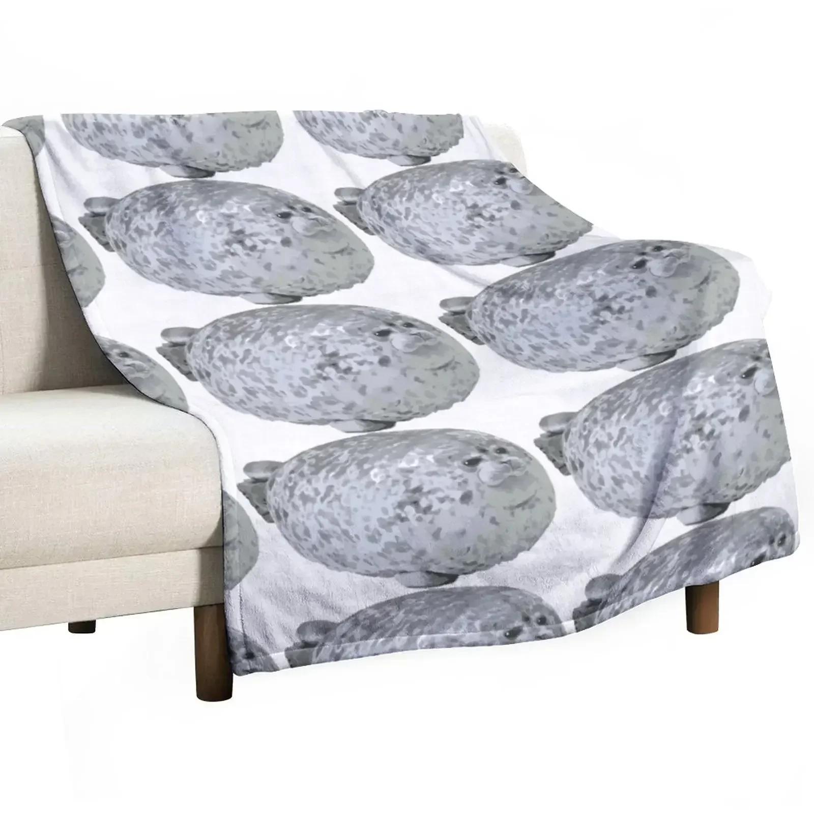 Cute Little Chonky Seal Throw Blanket  Flannel for Sofa Bed  Picnic Decorative Style 75x100cm (30x40inch)