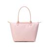 Longchamp Le Pliage 28 Ferramenta in Metallo Argentato Profilo Minimalista Stile Eco-Friendly Tela e Pelle Borsa a Mano Donna tote Rosa 2605919P64
