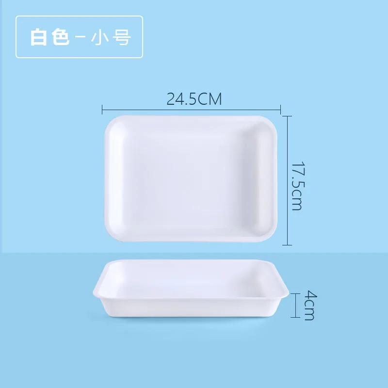 Plastic Rectangular Deepening Tray Deli Dish Bread Plate Breakfast Tray Multifunctional Cup Sundries Storage Kitchen Supplies