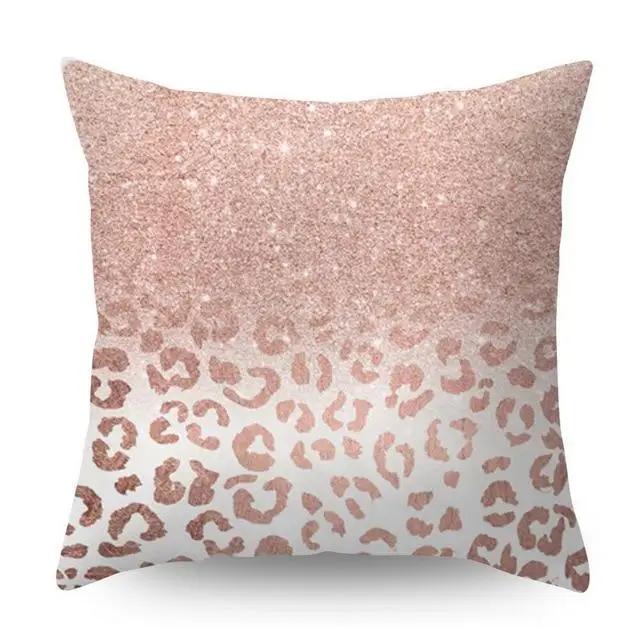 Decorative Pillowcase Rose Gold Geometric Pineapple Glitter Polyester Sofa Cushion Cover Home Furnishings