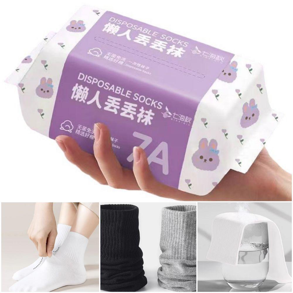 White Black Grey Disposable Socks 35-43 Travel Supplies Socks Portable Disposable Stocking  Unisex