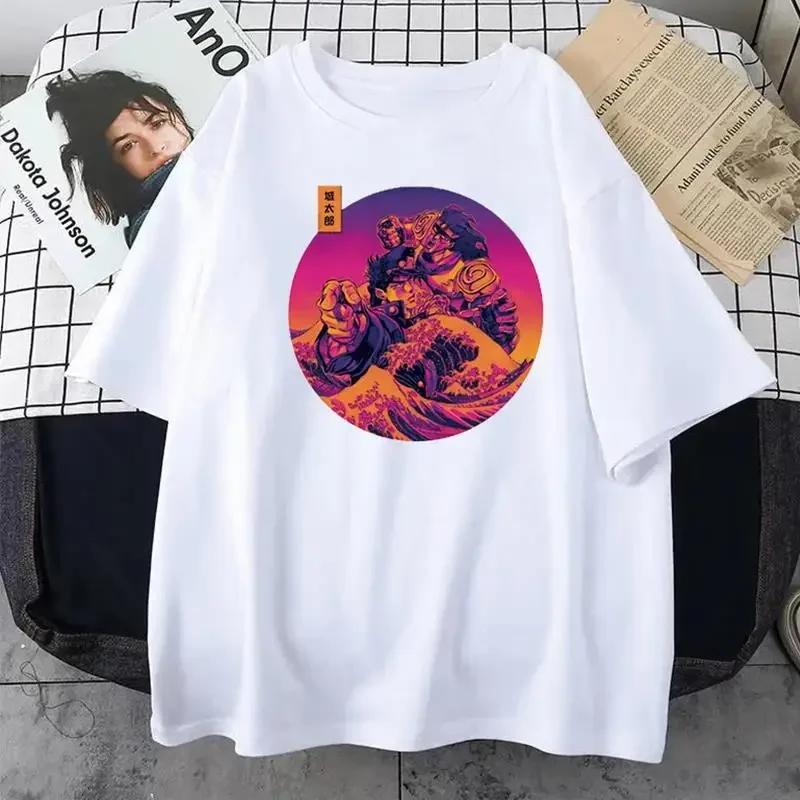 JoJo Bizarre Adventure Anime Print T Shirt Harajuku Women Casual Vintage Streetwear Short Sleeve T Shirt Unisex Graphic T Shirts