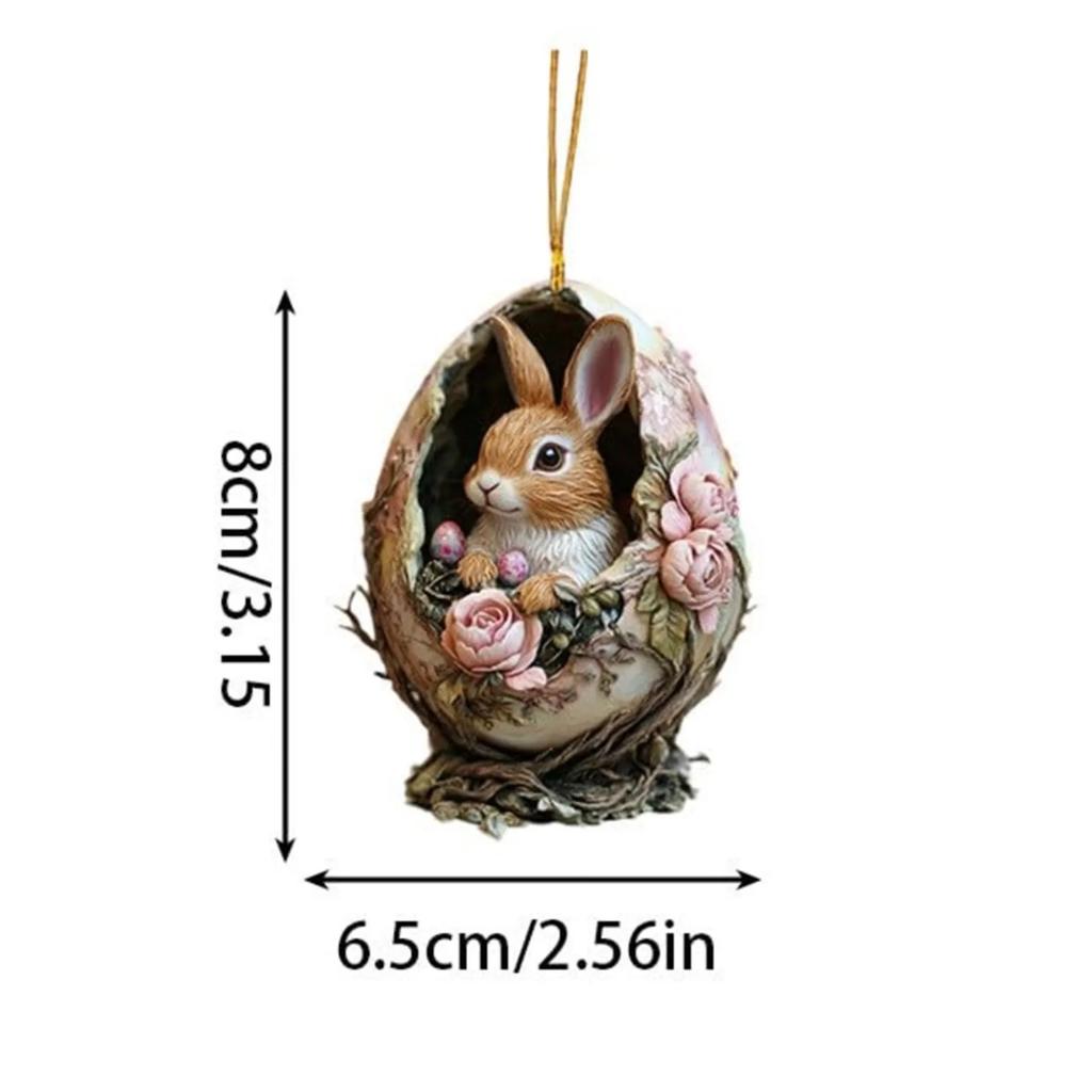 Easter Decor for Room Easter Bunny Hanging Ornaments 2D Acrylic Bunny Car Decorative Pendant with Egg & DecoraçãO Quarto
