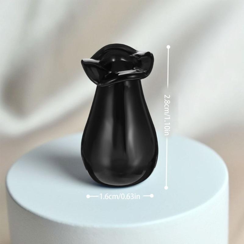 4Pcs Tiny Glass Vases Cats Whiskers Holder Tiny Vases for Flowers Cute Miniature Jars Small Decoration for Dollhouses DIY