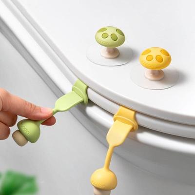 1 Stück Silikon Toilettensitzbezug Deckelheber Pilzform Ring Klappe Griffhalter Haushalt Badezimmer WC Zubehör Berührung vermeiden