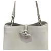 Longchamp Le Roseau Silver Metal Bamboo Grain Cowhide Hobo Bag Medium Women Bags Clay-Gray 10315HFP266