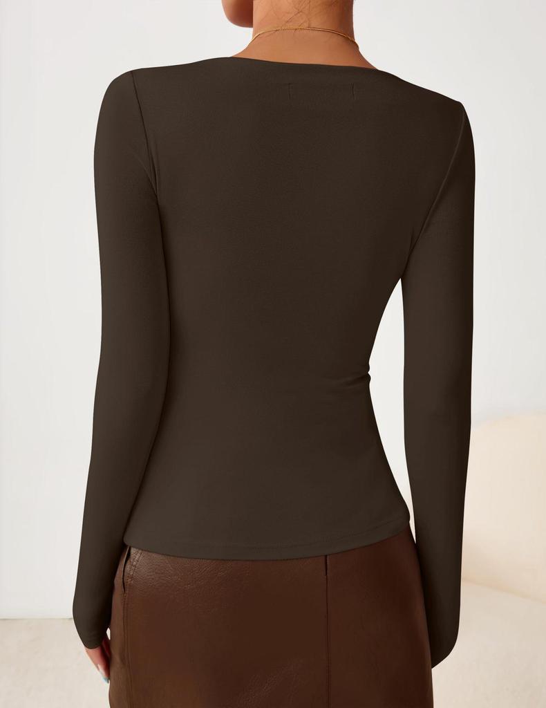 2026 Women's One-Shoulder Swing Neck Off-the-Shoulder Slimming Long Sleeve Top