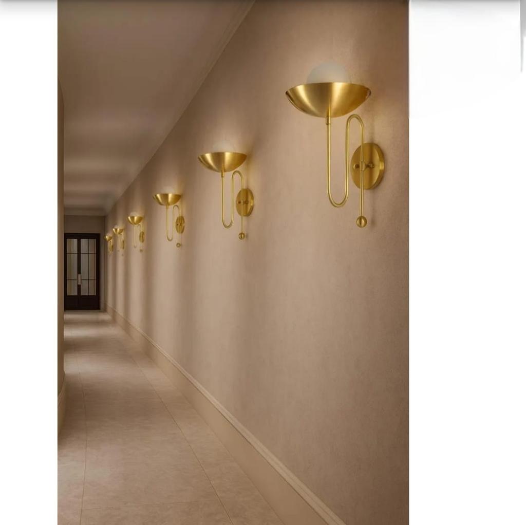 Moderne Messing Wandleuchte Mid Century Kugel Wandleuchte Leuchte Wohnkultur Nachttisch Wandleuchte Lampe Handgefertigter Milchglasschirm Waschtischlampe