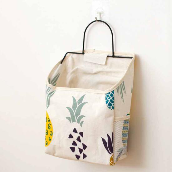 Geantă de depozitare agățată, de capacitate mare, din bumbac, in, rezistentă la uzură Husă multifuncțională pentru agățat pe perete pentru dormitor