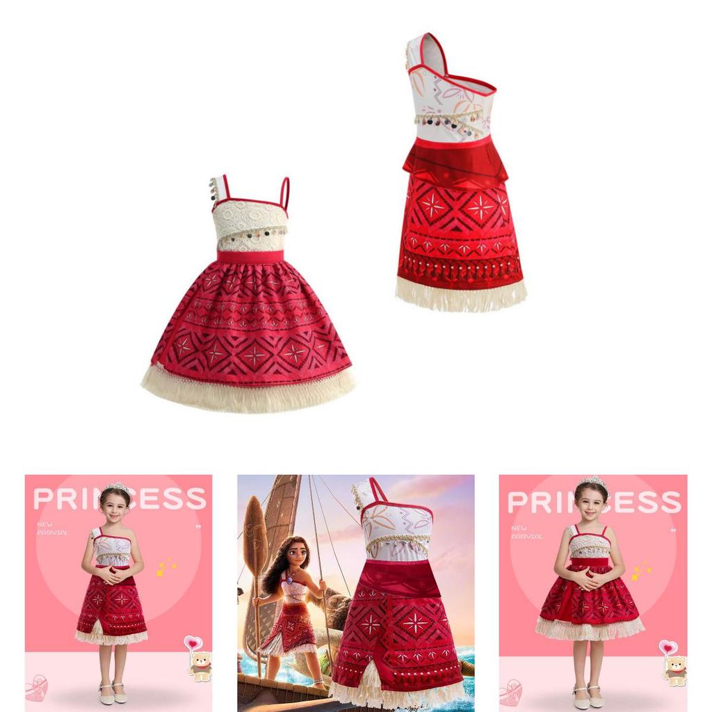 Moana Cosplay Dress For Girls With Fluorescent Fabric Kids Princess Costume For Birthday Gift