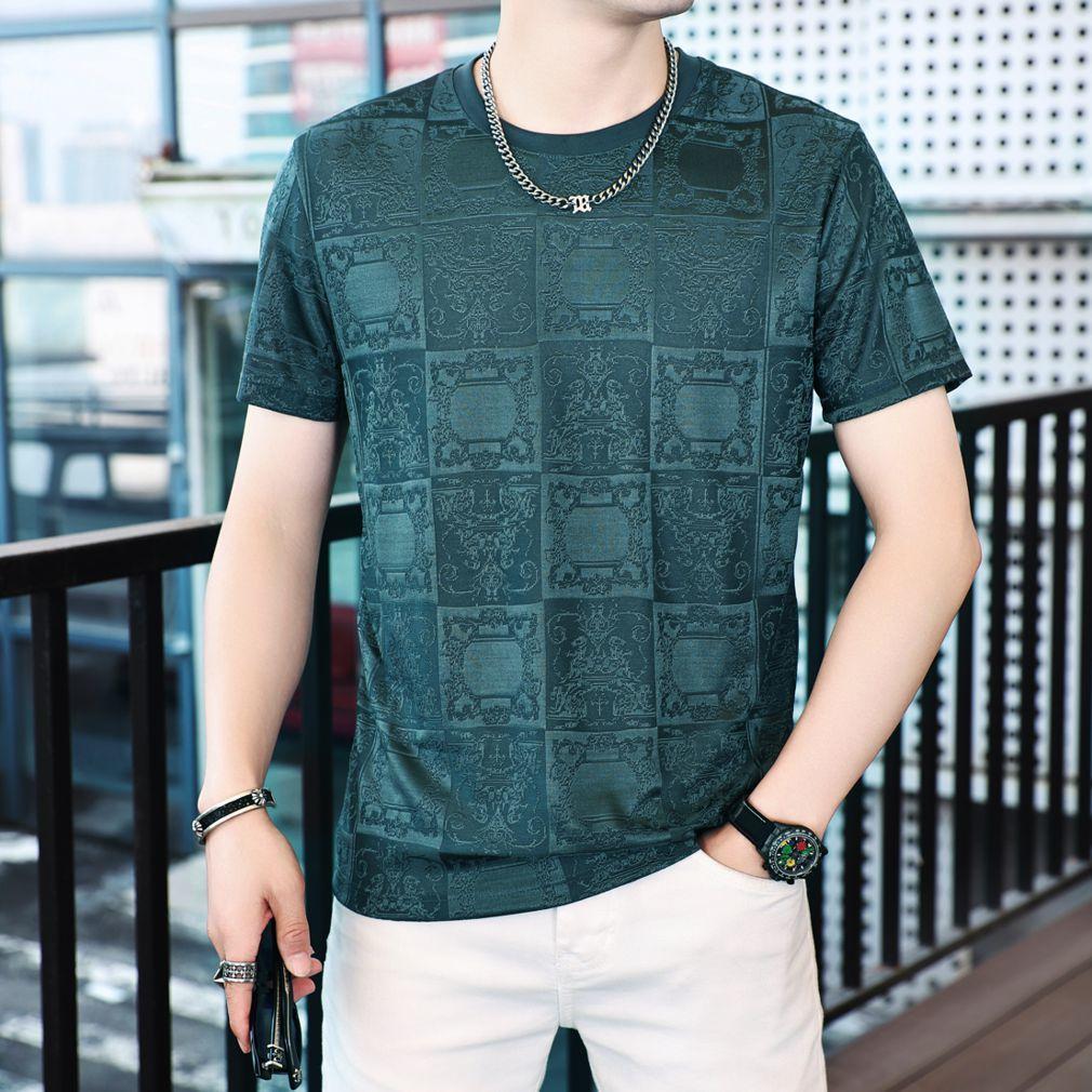 Ice Silk Quick-drying Men's T-shirt Short-sleeved Summer T-shirt Trendy and Versatile Youth Top Thin Style Breathable Loose