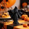 Mysterious Cloak Statue 3D Printed Skeleton Figurine with Cloak, Gothic Statue, Spooky Tabletop Outdoor Garden Statues Sculpture Black Robe, Faceless