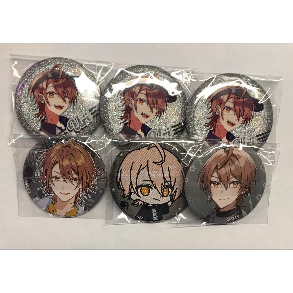Used Colorful Peach Uri Can Badge x 6