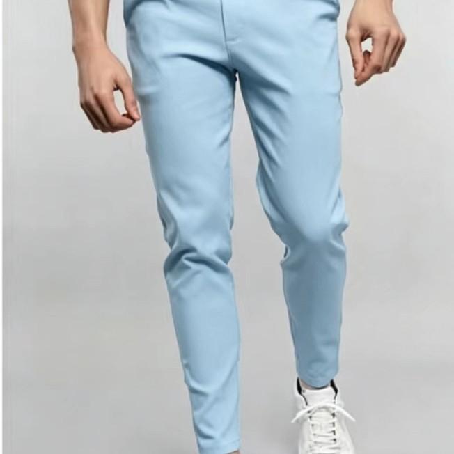 New European and American men's solid color casual trousers popular wholesale