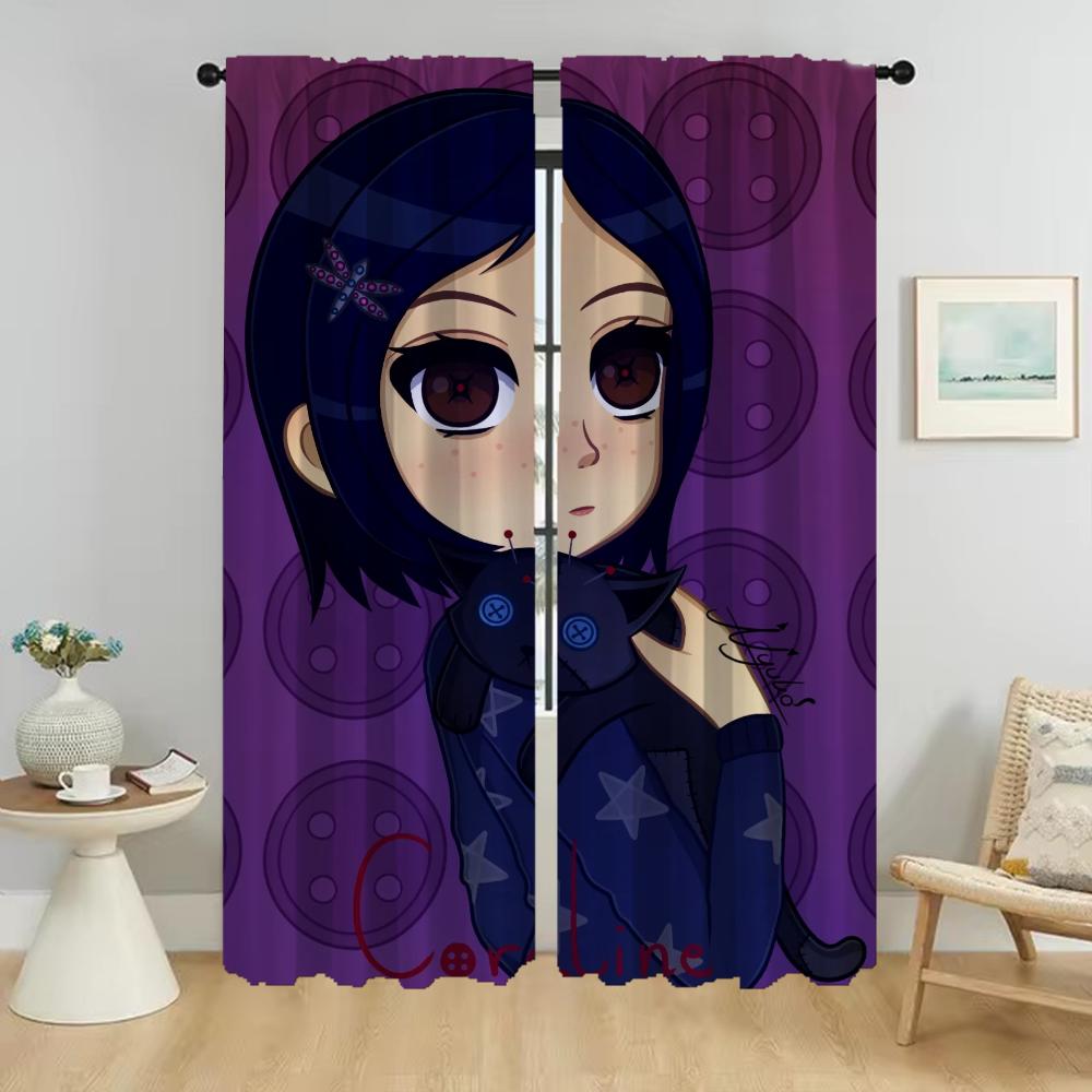 

Шторы от комаров для камеры Coralines Window Curtain for Room 2 Panel Halloween Decoration Home Interior Curtains Shades W50xH70cmx2pcs-CL