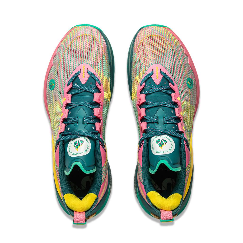 New LiNing JB2 Cushioning Anti Slip Wear Resistant Breathability Low Top Basketball Shoes Men's Green Pink ABAT081-58