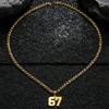 Stainless Steel Punk Tag Necklace Letter Pendant Neck Chain Creative 67 Necklace  Jewelry Gift