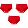 MiiOW Women's Red Cotton Antibacterial Mid-Waist Triangle Underwear 3-Pack for the Zodiac Year, Wedding Gift