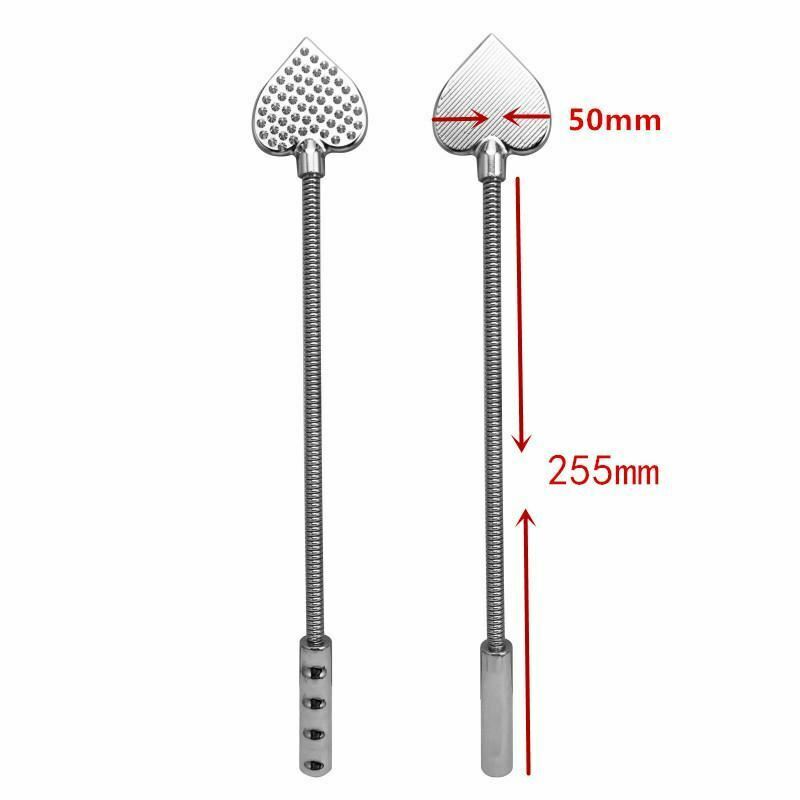 Bendable Metal Heart Crop Impact Play Spanking Fetish Sex Whip Paddle Crops