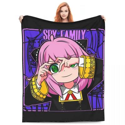 Kawaii Anya Merch Decken, Fleece-Bettwäsche, Spy X Family Manga-Überwurf, Decke, bequem, leicht, für Reisen, Tagesdecke