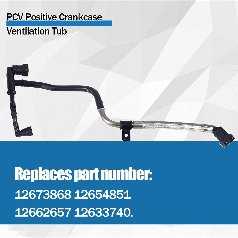 P-C-V Posi-tive Crankc-ase Ventil-ation Tube Fits for 2013-2018 Buick Envision Cadillac ATS Chevy Malibu Replaces 12673868 12654851 12662657 12633740
