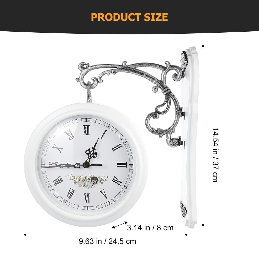 Stk Doppelseitige Drehende Wanduhr Retro Hängend Heimdekoration Büro Schlafzimmer Wohnzimmer Uhr Glas Kunststoff Vintage Uhren