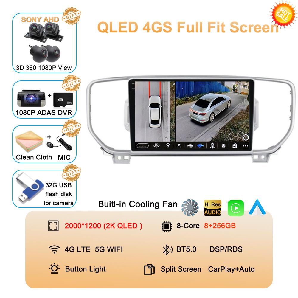 Radio Auto Android 14 Pentru KIA Sportage 4 KX5 2016 2017 2018 Wireless Carplay QLED Player Multimedia Video 4G Navigație MP5 DVD