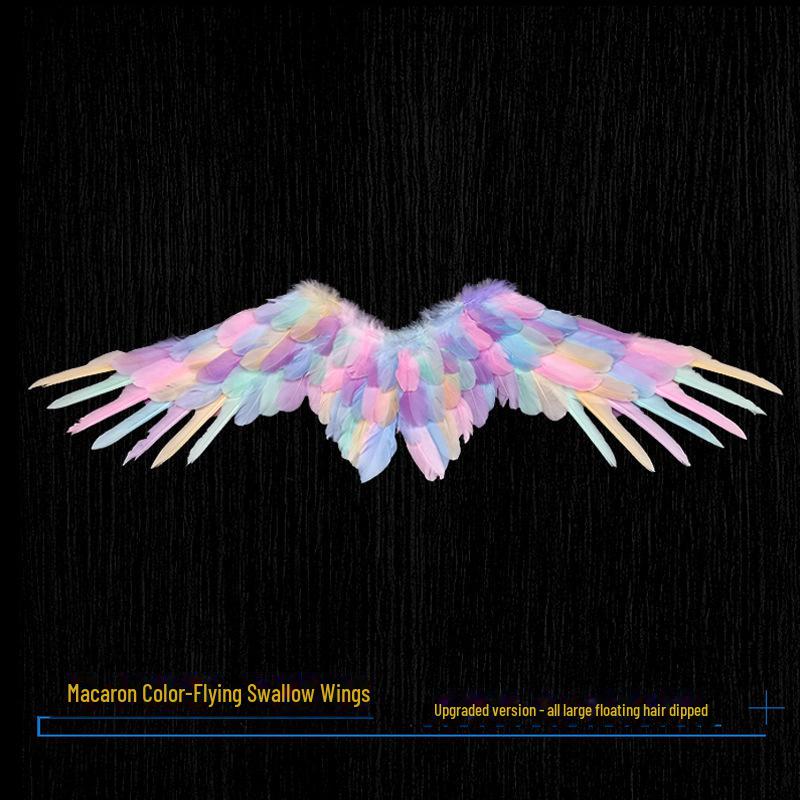 Weiße Feder Engelsflügel für Erwachsene & Kinder - Schwalbenförmige Kostümrequisiten für Halloween und Verkleidungen