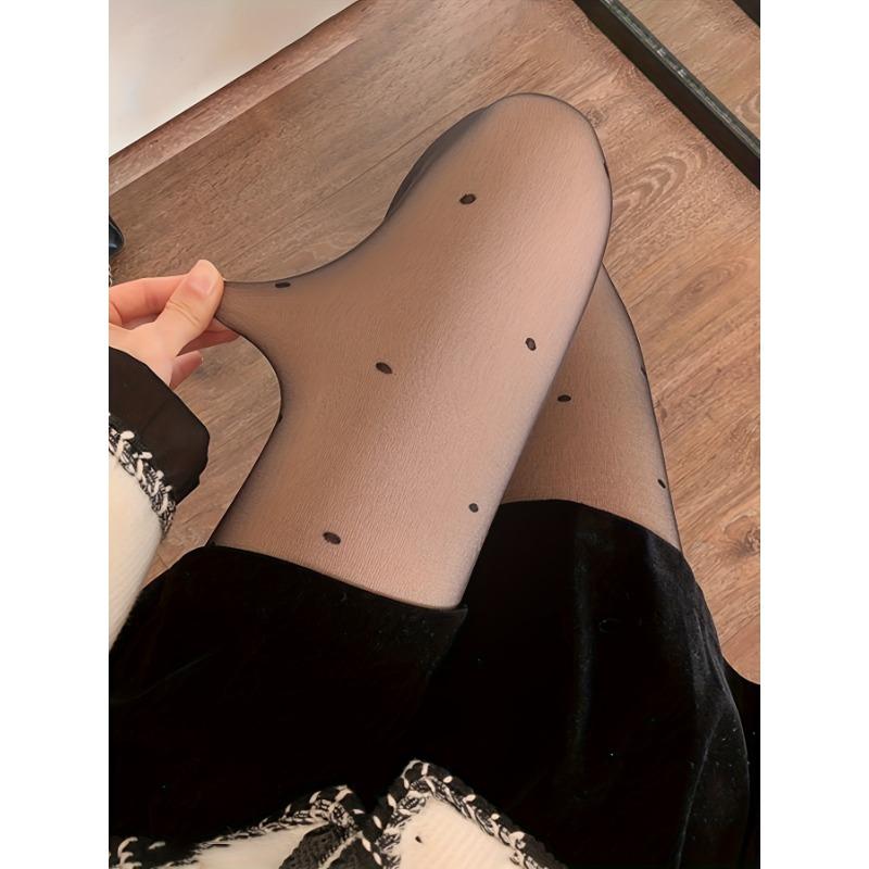 Women's Semi Sheer Heart Pattern Tights - High Rise Stretchy Pantyhose - Soft & Comfortable Fabric - Perfect for Women Who Love Fashion & Comfort