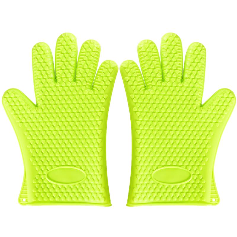 1/2Pcs Oven Mitts Baking Gloves 230 Heat Resistant Silicone Glove Kitchen Thicken Barbecue Oven Cooking Glove BBQ Grill Gloves