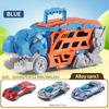 New Ejection Dinosaur Deformation Track Car Foldable Track Alloy Deformation Dinosaur Transport Car with Alloy Car Toy Gift