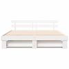 White Bed Frame with Headboard 180 x 200 cm Solid Pine Wood