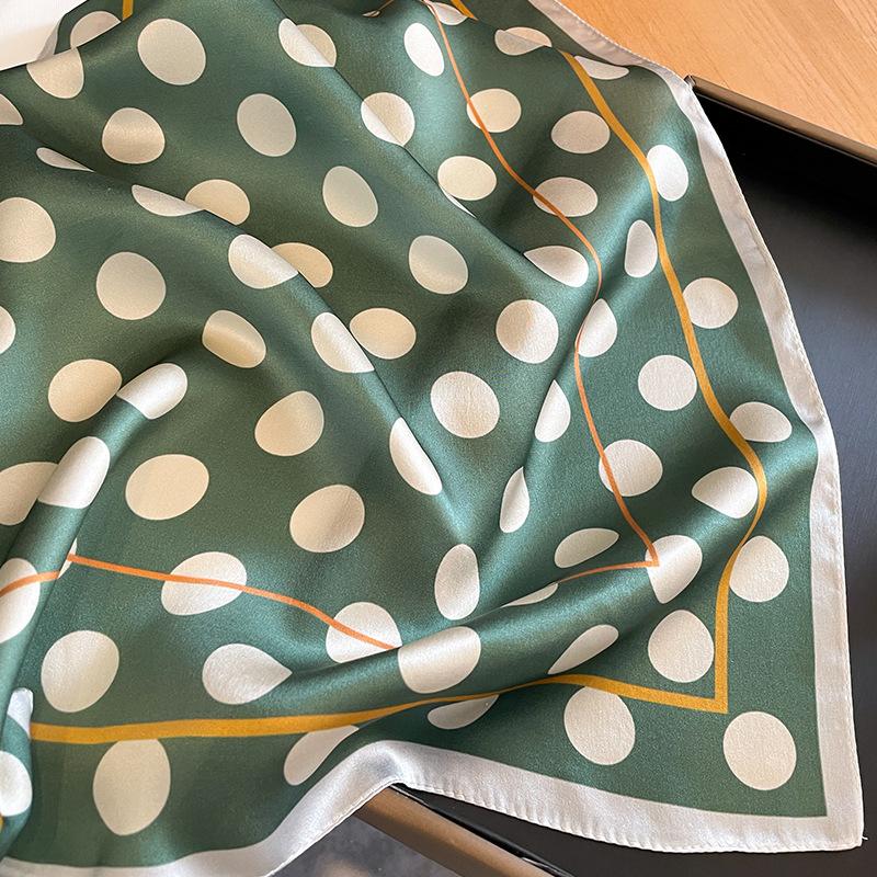 1116 Spring New 11 Small Scarves for Women, Fashionable Commuter Sun Protection Silk Scarves, Polka Dot Pattern Small Square Scarves, Silk Scarves