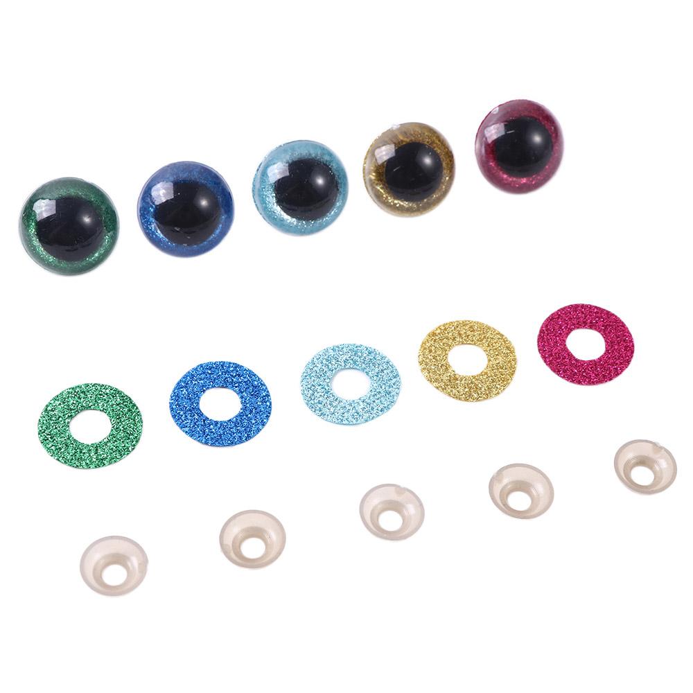 Plastic Safety Eyes Stuffed Toys Doll Making Eyes 3D Glitter Eyes 3D Doll Eyes Plush Toys Eyes
