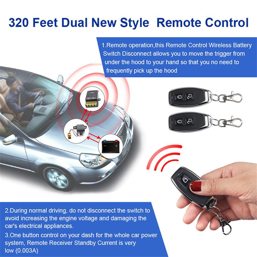 Upgrade Positive and negative Universal Integrated Wireless Remote Control 12v Car Battery Disconnect Cut Off Isolator Master Switches