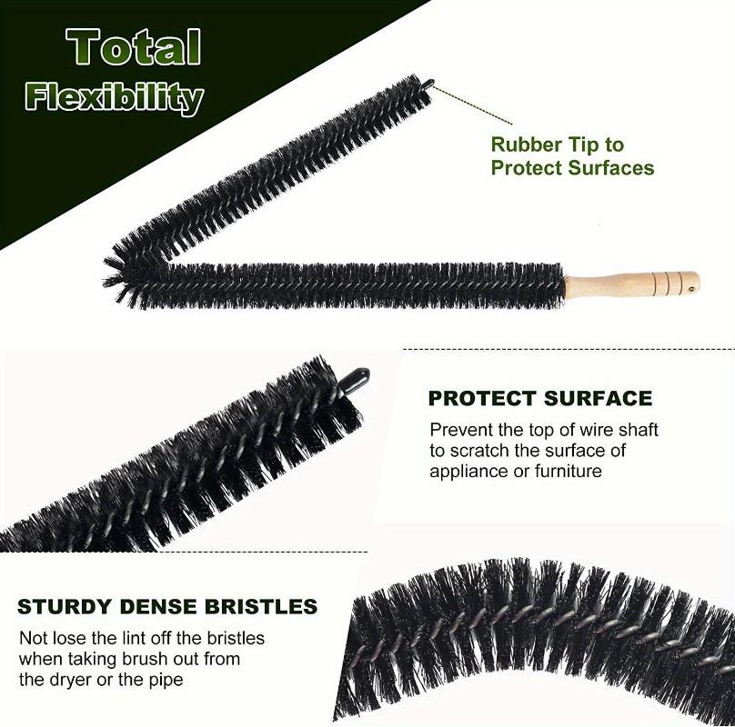1Pc Long Flexible Rod Dryer Vent Cleaner Brush - Removes Dirt, Dust, Lint Blockage, Coil Brush Auger, Clothes Lint Trap Remover