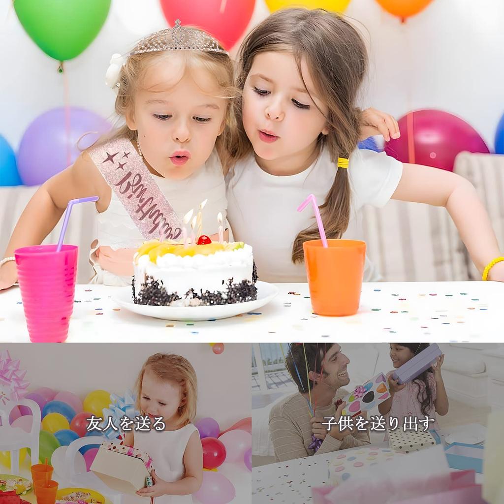 MUFUSHAN Narozeninová korunka, Tiarra, Pásek přes rameno, Čelenka, Doplněk do vlasů, Brož, Ideální pro fotky, Večírky, Narozeniny, Oslavy dospělosti a další.