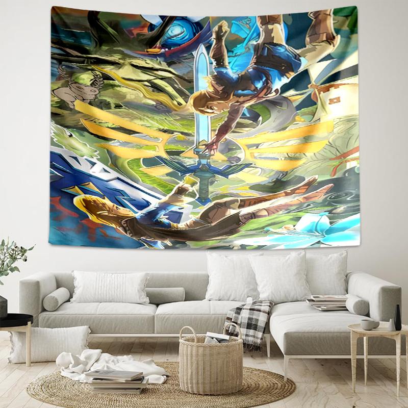 1pc Cartoon Z-Zeldas Tapestry, Living Room, Bedroom, Office, Party Decor, Ideal Festive Gift